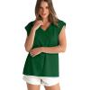 imageWIHOLL Womens Cap Sleeve Tops Summer V Neck Tank Basic Tee Shirts 2025 Fashion Casual Loose FitN  Green