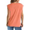 imageWIHOLL Womens Cap Sleeve Tops Summer V Neck Tank Basic Tee Shirts 2025 Fashion Casual Loose FitO  Orange