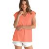 imageWIHOLL Womens Cap Sleeve Tops Summer V Neck Tank Basic Tee Shirts 2025 Fashion Casual Loose FitO  Orange