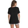 imageWIHOLL Womens Tops Short Sleeve V Neck Tshirts with Mock Up Pocket Fahion Summer Clothes Loose FitBlack
