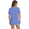 imageWIHOLL Womens Tops Short Sleeve V Neck Tshirts with Mock Up Pocket Fahion Summer Clothes Loose FitBlue