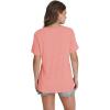 imageWIHOLL Womens Tops Short Sleeve V Neck Tshirts with Mock Up Pocket Fahion Summer Clothes Loose FitCoral