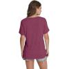 imageWIHOLL Womens Tops Short Sleeve V Neck Tshirts with Mock Up Pocket Fahion Summer Clothes Loose FitPurple Red