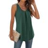 imageWIHOLL Tank Tops for Women Loose Fit Summer Tops V Neck Sleeveless Tanks Trendy3green