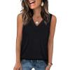 imageWIHOLL Tank Tops for Women Summer V Neck T Shirts Trendy Sleeveless Basic Tee Loose Fit 2025 Fashion0black