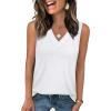 imageWIHOLL Tank Tops for Women Summer V Neck T Shirts Trendy Sleeveless Basic Tee Loose Fit 2025 Fashion0white