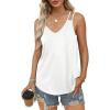 imageWIHOLL Women Tank Top Casual Summer Tops 2024 Fashion Spaghetti Strap Sleeveless V Neck Shirts Sexy CamisolesWhite