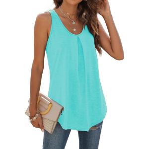 imageWIHOLL Tank Tops for Women Loose Fit Summer Tops V Neck Sleeveless Tanks Trendy2light Green