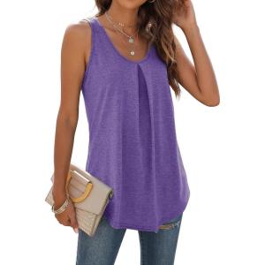 imageWIHOLL Tank Tops for Women Loose Fit Summer Tops V Neck Sleeveless Tanks Trendy5light Purple