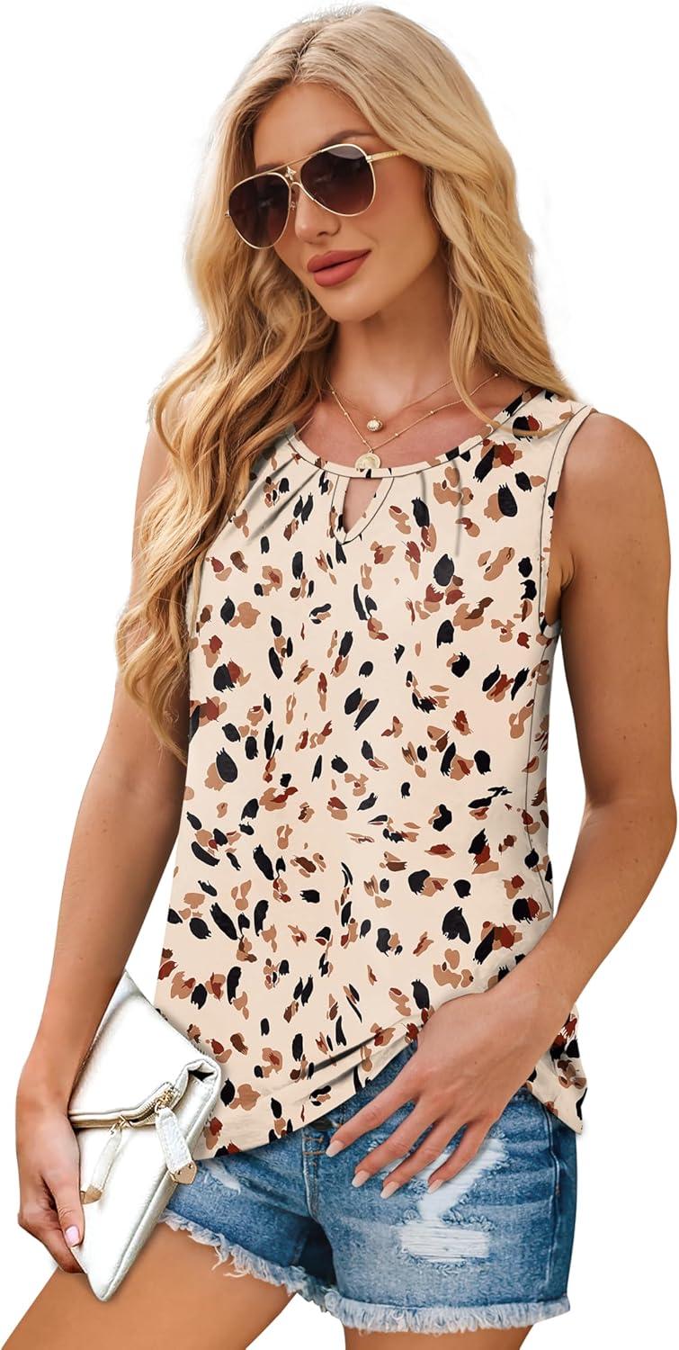 imageWIHOLL Womens Tank Tops Loose Fit Casual Sleeveless Tops Keyhole Neck Trendy Summer Tops Flowy Clothes Outfits 2025Print 04