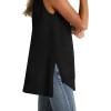 imageWIHOLL Loose Fit Tank Tops for Women Scoop Neck Summer Side Split Sleeveless Shirts 2025 FashionAblack