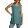 imageWIHOLL Loose Fit Tank Tops for Women Scoop Neck Summer Side Split Sleeveless Shirts 2025 FashionC0 Pine Green