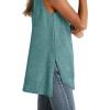 imageWIHOLL Loose Fit Tank Tops for Women Scoop Neck Summer Side Split Sleeveless Shirts 2025 FashionC0 Pine Green