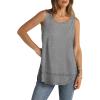 imageWIHOLL Loose Fit Tank Tops for Women Scoop Neck Summer Side Split Sleeveless Shirts 2025 FashionCgrey