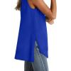 imageWIHOLL Loose Fit Tank Tops for Women Scoop Neck Summer Side Split Sleeveless Shirts 2025 FashionDblue