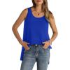 imageWIHOLL Loose Fit Tank Tops for Women Scoop Neck Summer Side Split Sleeveless Shirts 2025 FashionDblue