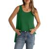 imageWIHOLL Loose Fit Tank Tops for Women Scoop Neck Summer Side Split Sleeveless Shirts 2025 FashionDgreen