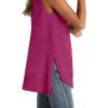 imageWIHOLL Loose Fit Tank Tops for Women Scoop Neck Summer Side Split Sleeveless Shirts 2025 FashionDgrey Purple
