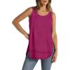 imageWIHOLL Loose Fit Tank Tops for Women Scoop Neck Summer Side Split Sleeveless Shirts 2025 FashionDgrey Purple