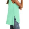 imageWIHOLL Loose Fit Tank Tops for Women Scoop Neck Summer Side Split Sleeveless Shirts 2025 FashionDlight Green