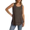 imageWIHOLL Loose Fit Tank Tops for Women Scoop Neck Summer Side Split Sleeveless Shirts 2025 FashionFbrown