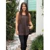 imageWIHOLL Loose Fit Tank Tops for Women Scoop Neck Summer Side Split Sleeveless Shirts 2025 FashionFbrown