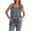 imageWIHOLL Loose Fit Tank Tops for Women Scoop Neck Summer Side Split Sleeveless Shirts 2025 FashionGblue Print