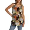 imageWIHOLL Loose Fit Tank Tops for Women Scoop Neck Summer Side Split Sleeveless Shirts 2025 FashionGbrown Print