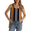 imageWIHOLL Loose Fit Tank Tops for Women Scoop Neck Summer Side Split Sleeveless Shirts 2025 FashionGstripe Print