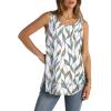 imageWIHOLL Loose Fit Tank Tops for Women Scoop Neck Summer Side Split Sleeveless Shirts 2025 FashionGwhite Print