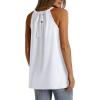 imageWIHOLL Summer Halter Neck Tank Tops for Women Pleated Loose Fit Sleeveless Tops FlowyAwhite
