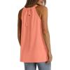 imageWIHOLL Summer Halter Neck Tank Tops for Women Pleated Loose Fit Sleeveless Tops FlowyBcoral