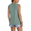 imageWIHOLL Tank Top for Women Summer Outfits V Neck T Shirts Trendy Eyelet Sleeveless Basic Beach Vacation Clothes0bean Green