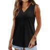 imageWIHOLL Tank Top for Women Summer Outfits V Neck T Shirts Trendy Eyelet Sleeveless Basic Beach Vacation Clothes0black