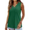 imageWIHOLL Tank Top for Women Summer Outfits V Neck T Shirts Trendy Eyelet Sleeveless Basic Beach Vacation ClothesDark Green
