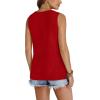 imageWIHOLL Tank Top for Women Summer Outfits V Neck T Shirts Trendy Eyelet Sleeveless Basic Beach Vacation ClothesRed