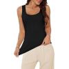 imageWIHOLL Womens Ribbed Tank Tops 2025 Summer Scoop Neck Slim Fitted Tops Casual Basic Knit Sleeveless ShirtsAblack