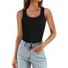 imageWIHOLL Womens Ribbed Tank Tops 2025 Summer Scoop Neck Slim Fitted Tops Casual Basic Knit Sleeveless ShirtsAblack