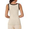 imageWIHOLL Womens Ribbed Tank Tops 2025 Summer Scoop Neck Slim Fitted Tops Casual Basic Knit Sleeveless ShirtsColor Block Beige