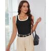 imageWIHOLL Womens Ribbed Tank Tops 2025 Summer Scoop Neck Slim Fitted Tops Casual Basic Knit Sleeveless ShirtsColor Block Black