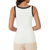 imageWIHOLL Womens Ribbed Tank Tops 2025 Summer Scoop Neck Slim Fitted Tops Casual Basic Knit Sleeveless ShirtsColor Block White