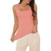 imageWIHOLL Womens Ribbed Tank Tops 2025 Summer Scoop Neck Slim Fitted Tops Casual Basic Knit Sleeveless ShirtsCoral Pink
