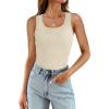imageWIHOLL Womens Ribbed Tank Tops 2025 Summer Scoop Neck Slim Fitted Tops Casual Basic Knit Sleeveless ShirtsCsand