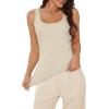 imageWIHOLL Womens Ribbed Tank Tops 2025 Summer Scoop Neck Slim Fitted Tops Casual Basic Knit Sleeveless ShirtsCsand
