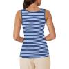 imageWIHOLL Womens Ribbed Tank Tops 2025 Summer Scoop Neck Slim Fitted Tops Casual Basic Knit Sleeveless ShirtsD1blue Stripe