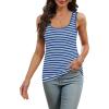 imageWIHOLL Womens Ribbed Tank Tops 2025 Summer Scoop Neck Slim Fitted Tops Casual Basic Knit Sleeveless ShirtsD1blue Stripe