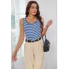 imageWIHOLL Womens Ribbed Tank Tops 2025 Summer Scoop Neck Slim Fitted Tops Casual Basic Knit Sleeveless ShirtsD1blue Stripe