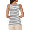 imageWIHOLL Womens Ribbed Tank Tops 2025 Summer Scoop Neck Slim Fitted Tops Casual Basic Knit Sleeveless ShirtsD1grey Stripe