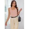 imageWIHOLL Womens Ribbed Tank Tops 2025 Summer Scoop Neck Slim Fitted Tops Casual Basic Knit Sleeveless ShirtsD1red Stripe