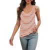 imageWIHOLL Womens Ribbed Tank Tops 2025 Summer Scoop Neck Slim Fitted Tops Casual Basic Knit Sleeveless ShirtsD1red Stripe